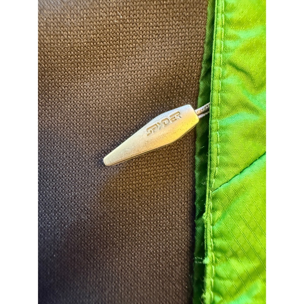 Spyder Puffer Vest Mens Large Green Excellent Full Zip Quilted Lightweight Ski - Picture 9 of 10